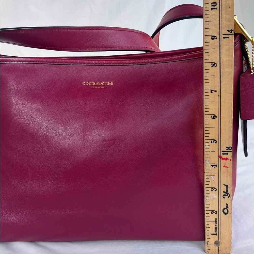 Coach Legacy East West Duffel 25355 Burgundy Leather Bag with Gold Hardware